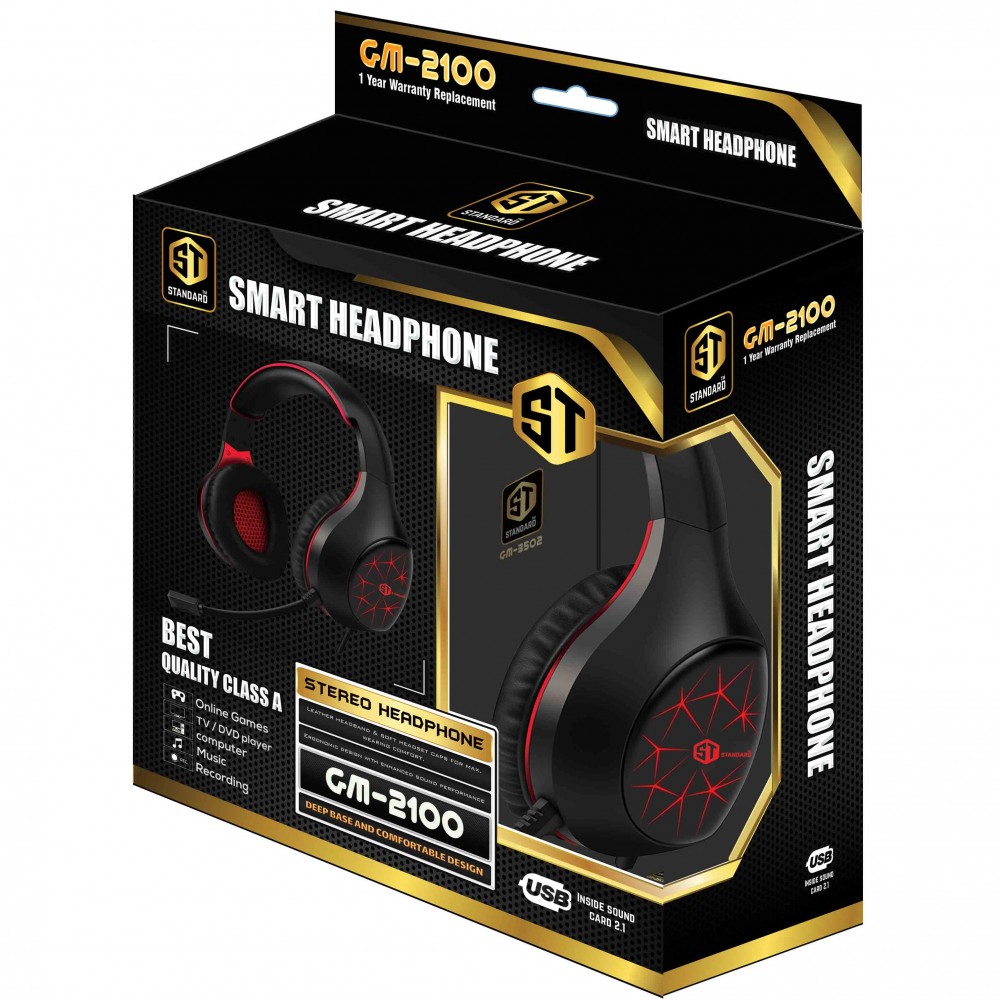 Standard GM-2100 Gaming Headphone – Red – Hyper Technology Mall | Buy  online in Egypt