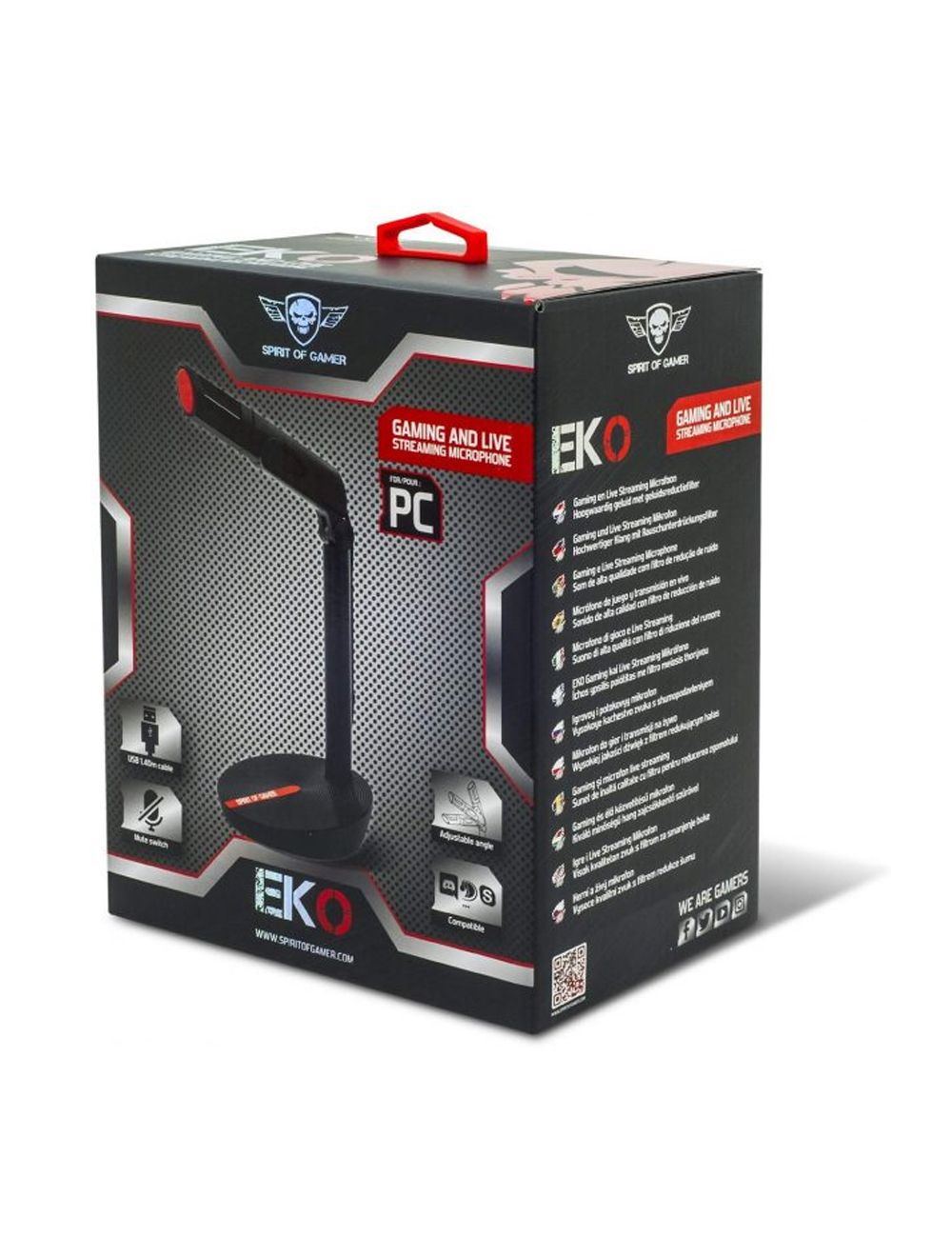 Spirit of Gamer EKO Gaming and Live Streaming Microphone – Black*Red – Hyper Technology Mall | Buy online in Egypt